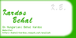 kardos behal business card